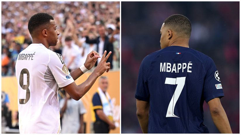 Mbappe with Real Madrid and Paris Saint-Germain (©Getty Images)