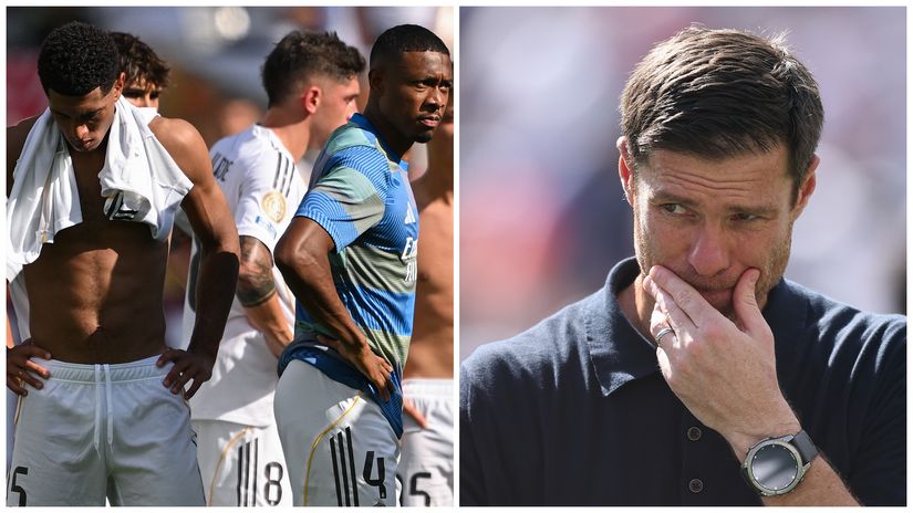 Real Madrid players and Xabi Alonso after the dreadful defeat (©Getty images)