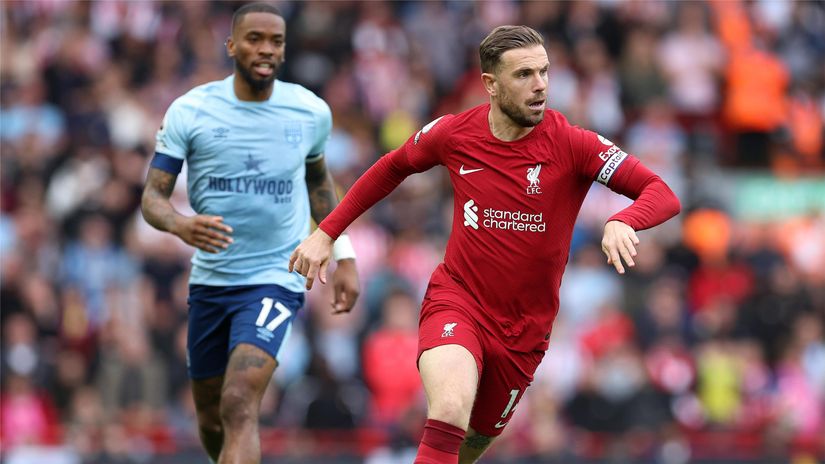 Henderson as Liverpool's captain against Brentford in May 2023 (©Alex Livesey/Getty Images)