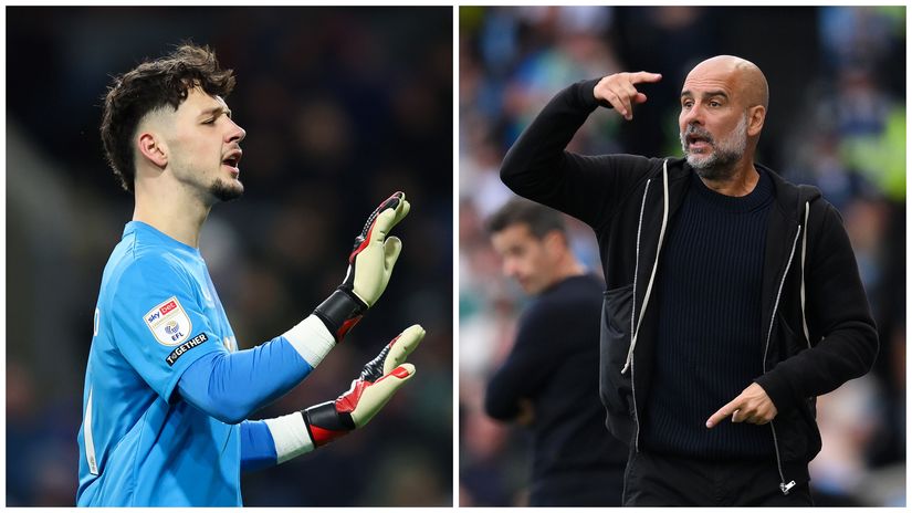 James Trafford and Pep Guardiola (©Getty images)