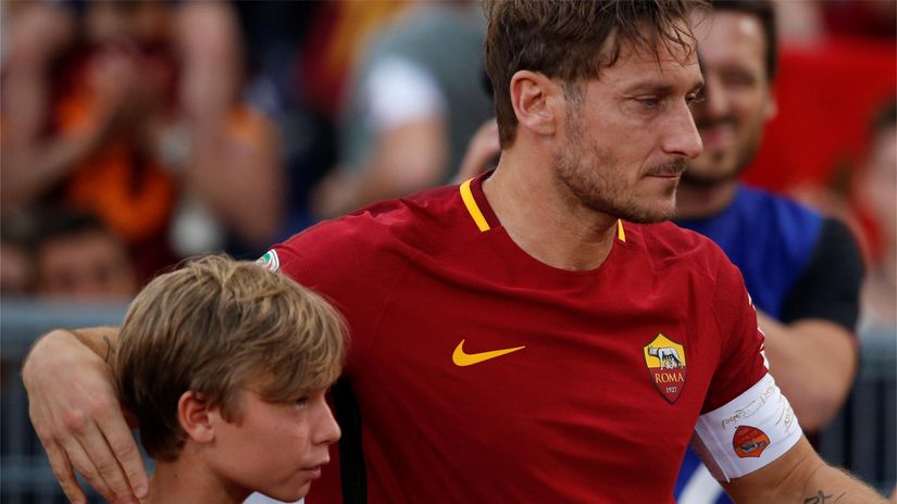 Totti with his son Cristian in 2017 (©Reuters/Stefano Rellandini)