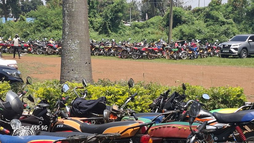 Boda Bodas parked at Mumias Complex parking area  @ Brian Odhiambo 
