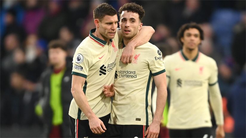 James Milner and Diogo Jota back in January 2022 (©Mike Hewitt/Getty Images)