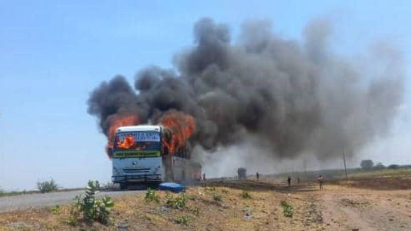 Bus ferrying fans to 2024 CHAN opening ceremony engulfed by fire