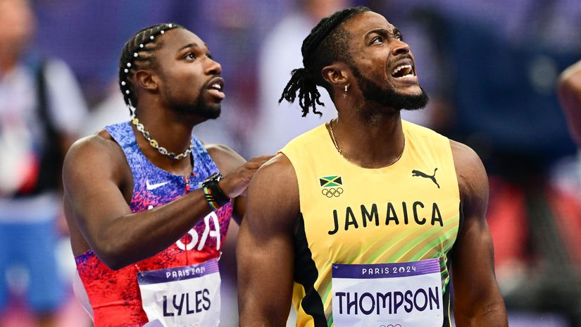 Noah Lyles and Kishane Thompson/AFP
