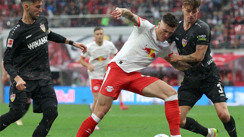Benjamin Sesko in action (©Maja Hitij/Getty Images)