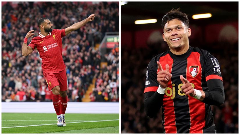 Mohamed Salah and Evanilson (©Getty Images)