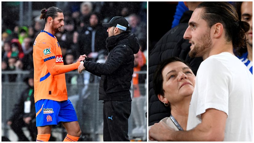 Adrien Rabiot with Roberto De Zerbi & his mom Veronique (©Eurasia Sport Images/Getty Images/Gallo Images/AFP)