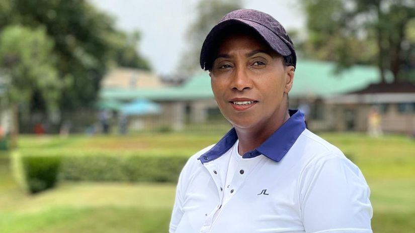 Rodah Mukami in action during a past golf tournament at the Ruiru Sports Club