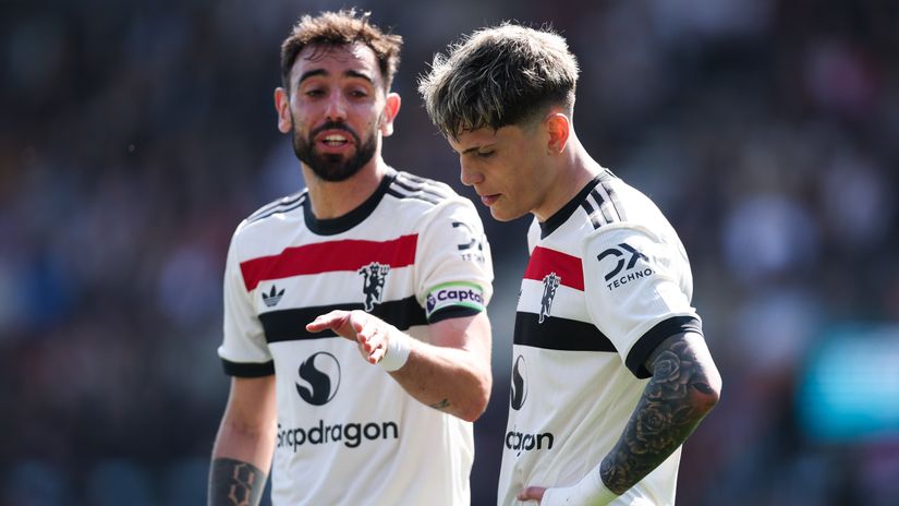 Bruno Fernandes and Alejandro Garnacho (©Getty Images)