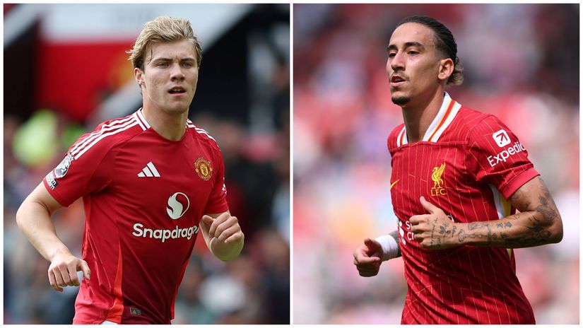 Rasmus Hojlund & Kostas Tsimikas (©Getty Images)