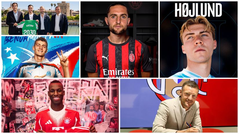 Most notable signings (©x.com/acmilan/USCremonese/sscnapoli/FCBayernEN/RealBetis_en/OM_Officiel)
