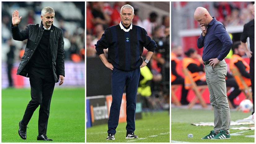 Solskjaer, Mourinho & Ten Hag (©AFP)