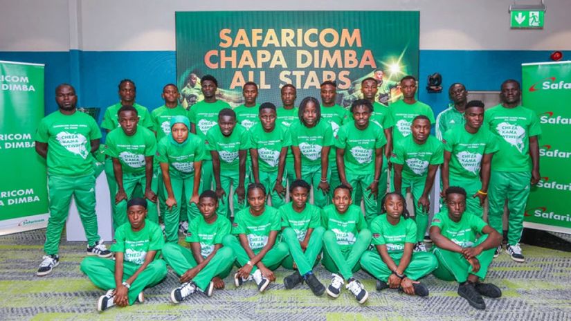 Safaricom Chapa Dimba All-Stars pose for a photo before their departure to Spain on September 6, 2025 © Photo/Handout