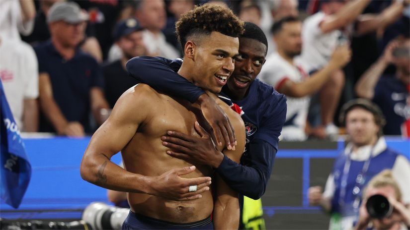 Desire Doue and Ousmane Dembele (©Lars Baron/Getty Images)
