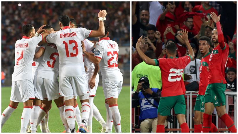 Tunisians and Moroccans celebrate their goals (©AFP)