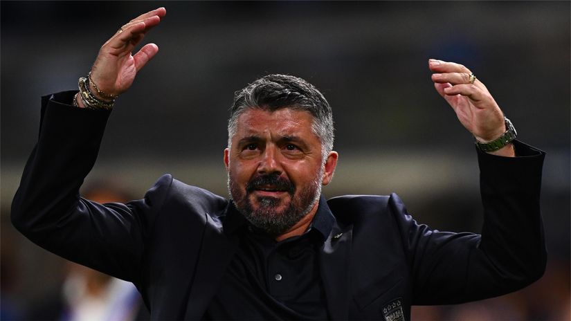 Genaro Gattuso celebrates against Israel (©Mattia Ozbot/Getty Images)
