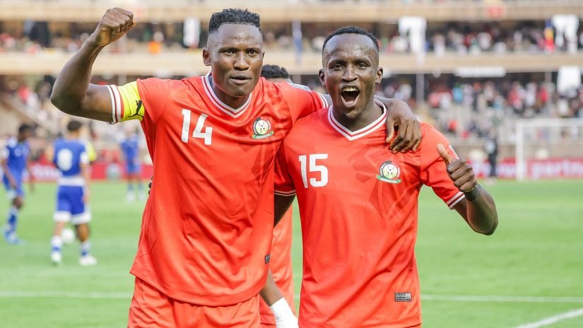 Michael Olunga and Ryan Ogam ©Harambee Stars/X