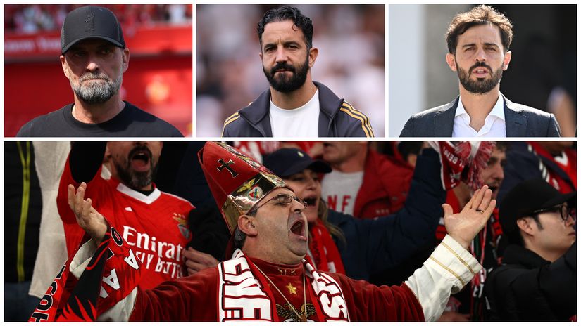 Jurgen Klop, Ruben Amorim and Bernardo Silva could potentially join Benfica (©Getty images)