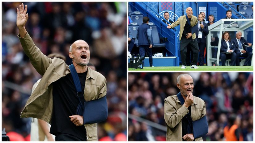 Luis Enrique against Lens on Sunday (©REUTERS/Benoit Tessier)