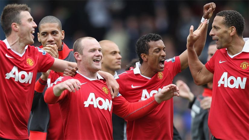 Rooney and the gang (©Michael Steele/Getty Images)
