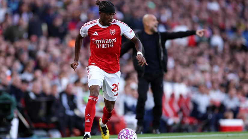 Madueke in action against Manchester City (©Justin Setterfield/Getty Images)