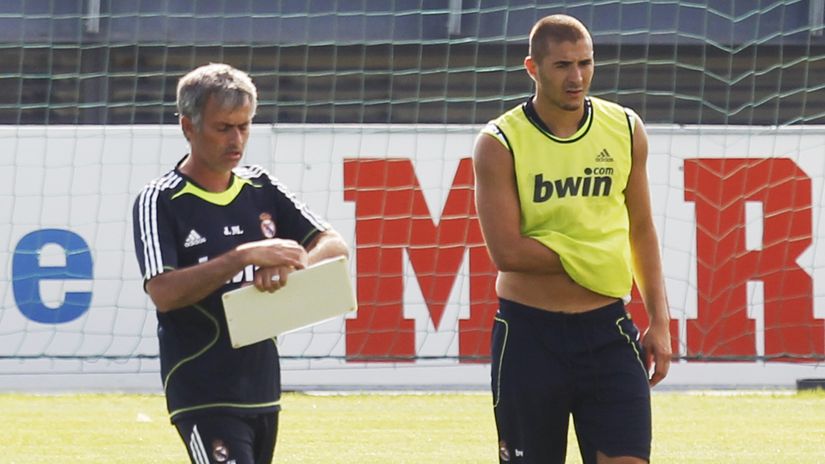 Jose Mourinho and Karim Benzema (©Gallo Images)