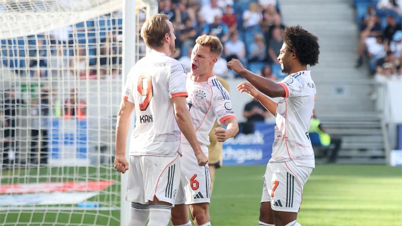 Kane, Kimich and Gnabry celebrate (©Alex Grimm/Getty Images)
