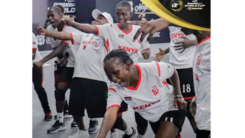 Team Kenya celebrating making the quarters ©WBSC