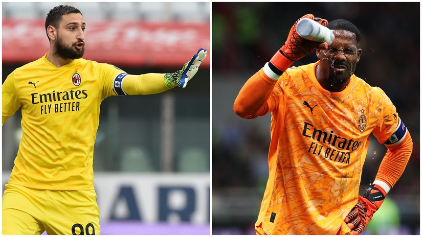 Donnarumma and Maignan in Milan shirt (©Getty images)