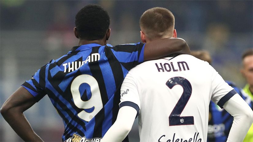 Holm and Thuram during the Serie A match between Inter and Bologna (©Marco Luzzani/Getty Images)