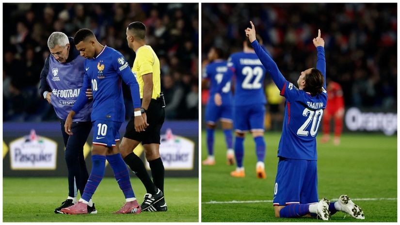 Mbappe's injury and Thauvin's celebration (©Gallo Images)