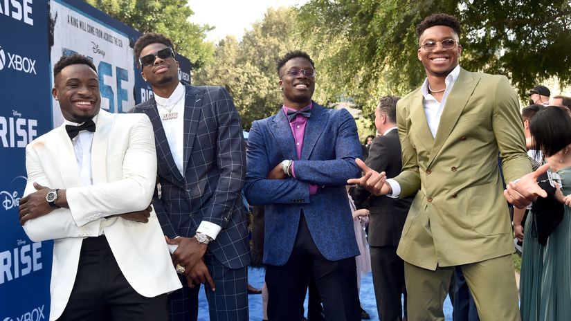 Thanasis, Kostas, Alex & Giannis Antetokounmpo (©AFP)