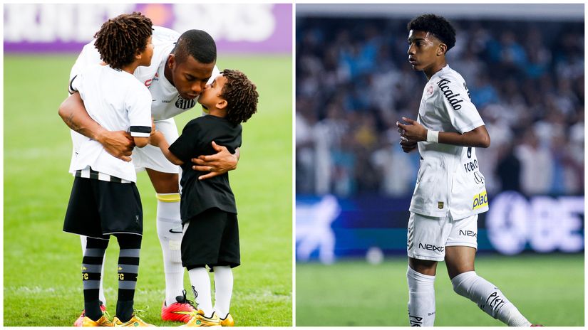 Robinho and his son, Robinho Jr (©Getty Images)