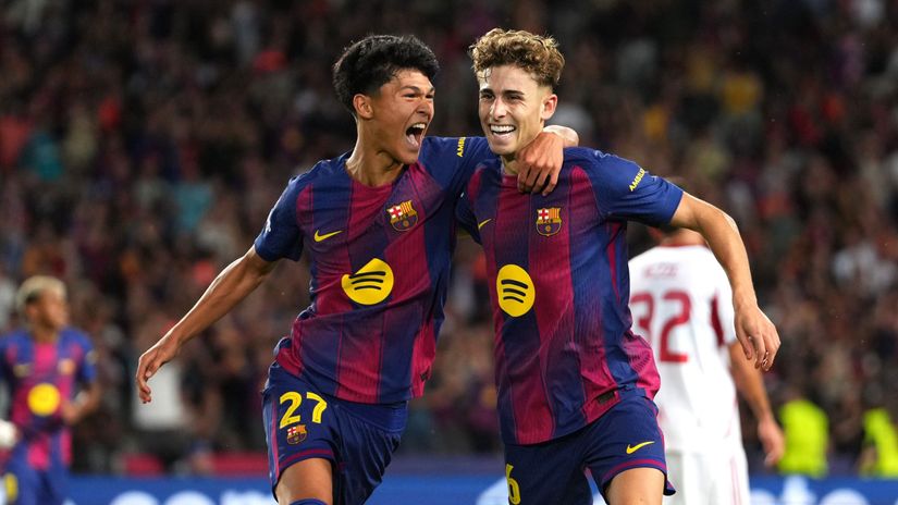 The new Barca's gem Dro and the hat-trick-scorer Fermin were the stars of today's match (©Alex Caparros/Getty Images)