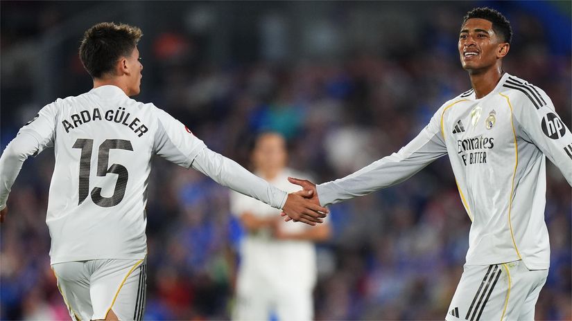 Arda and Jude celebrate for Real Madrid (©Angel Martinez/Getty Images)