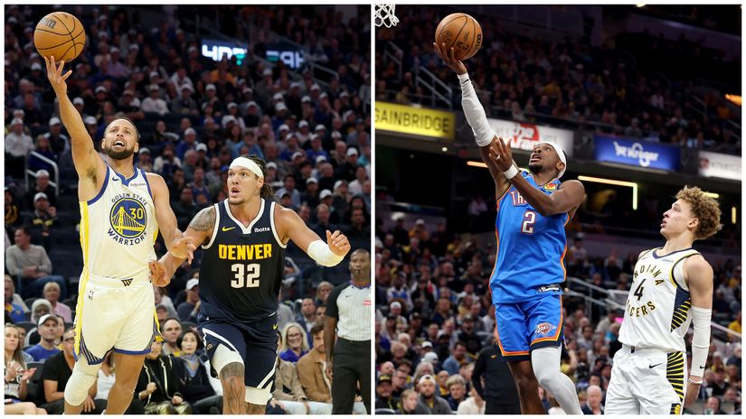 Curry, Gordon, and SGA were stars of the night in the NBA, combining for 147 points! (©AFP)