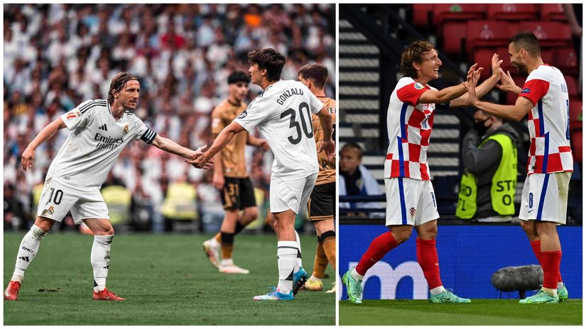 Modric with Garcia at Real Madrid and with Kovacic at Croatia national team (©AFP/Getty Images)