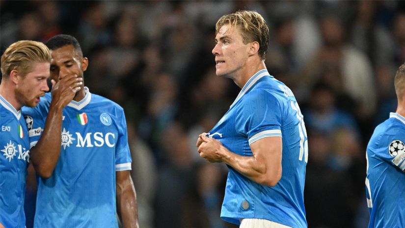 Hojlund has had quite an impressive campaign with the Partenopei so far (©Francesco Pecoraro/Getty Images)