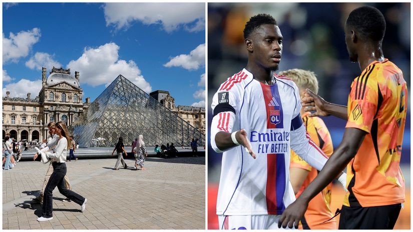Louvre (left) and Moussa Niakhate of OL and Moustapha Mbow of Paris FC during the game (©Getty images/Gallo images)