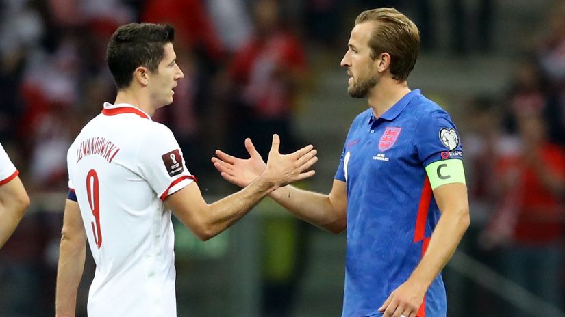 Robert Lewandowski and Harry Kane (©Gallo Images)