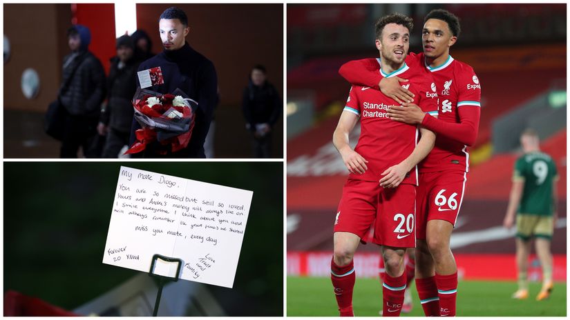 Alexander-Arnlold's tribute to Diogo Jota (©Getty Images)