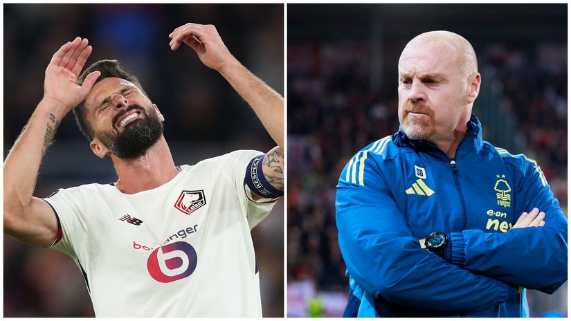 Olivier Giroud and Sean Dyche (©Getty images/Gallo images)