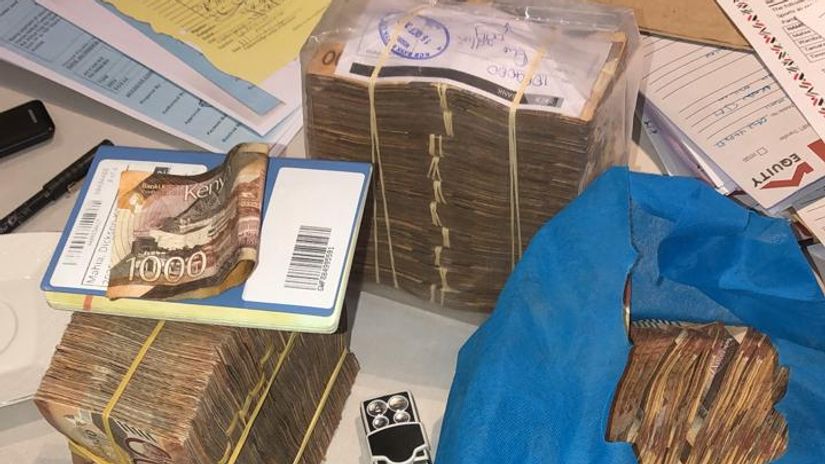 A collage of Ksh3.58 million recovered from a tour's travel director in an ongoing probe by EACC on November 5, 2025 © EACC