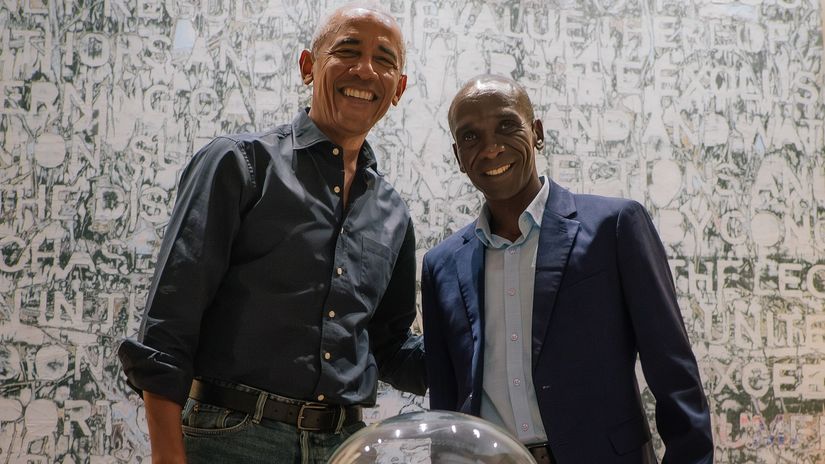 Barack Obama and Eliud Kipchoge ©Eliud Kipchoge/Facebook