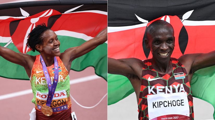 Faith Kipyegon, Eliud Kipchoge © AFP