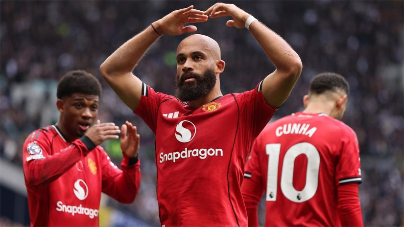 Mbeumo with a goal celebration against Spurs (©Alex Pantling/Getty Images) 
