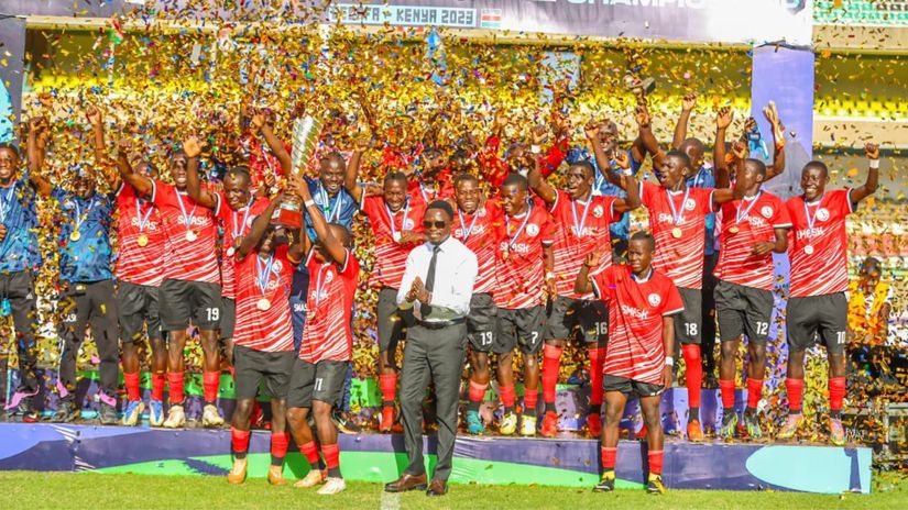 St. Mary's Kitende celebrate their boys title in 2023/ Courtesy