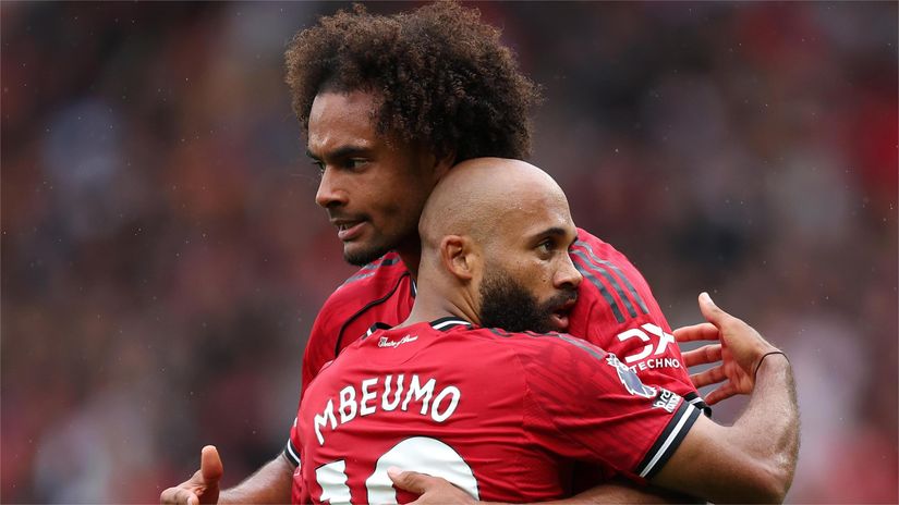 Joshua Zirkzee and Bryan Mbeumo (©Matt McNulty/Getty Images)