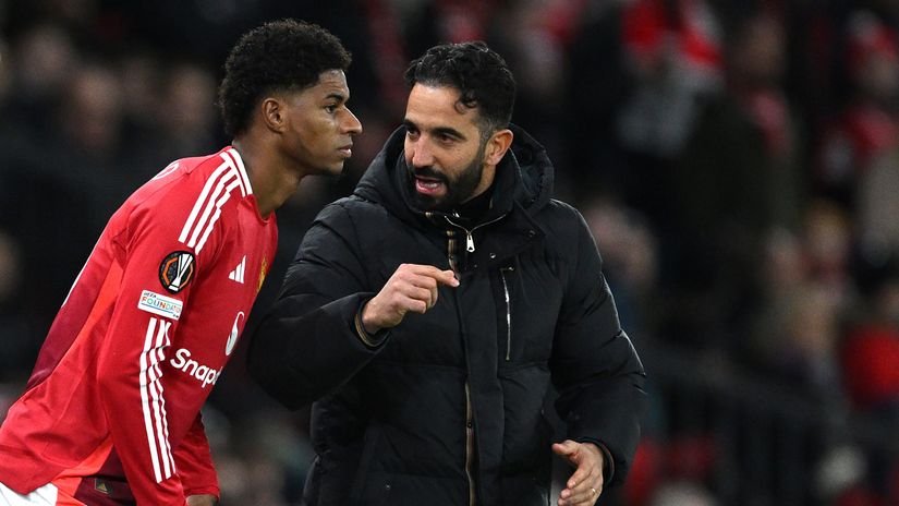 Marcus Rashford and Ruben Amorim (©Getty Images)